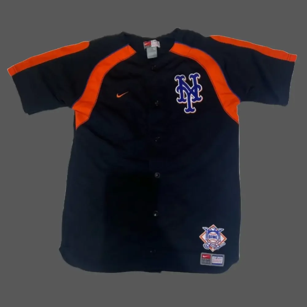 Nike Kids New York Mets Navy and Orange Baseball Jersey
